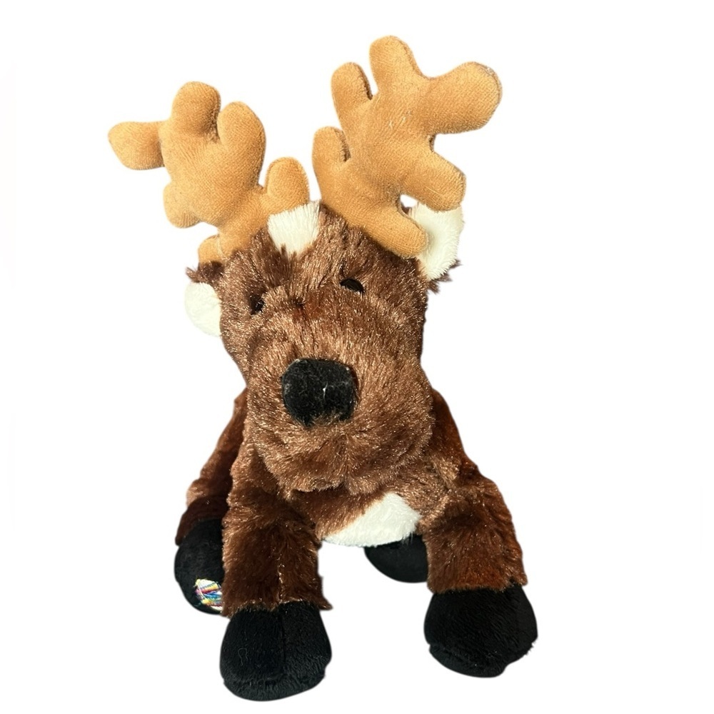 GANZ Brown and Black Stuffed Reindeer Toy